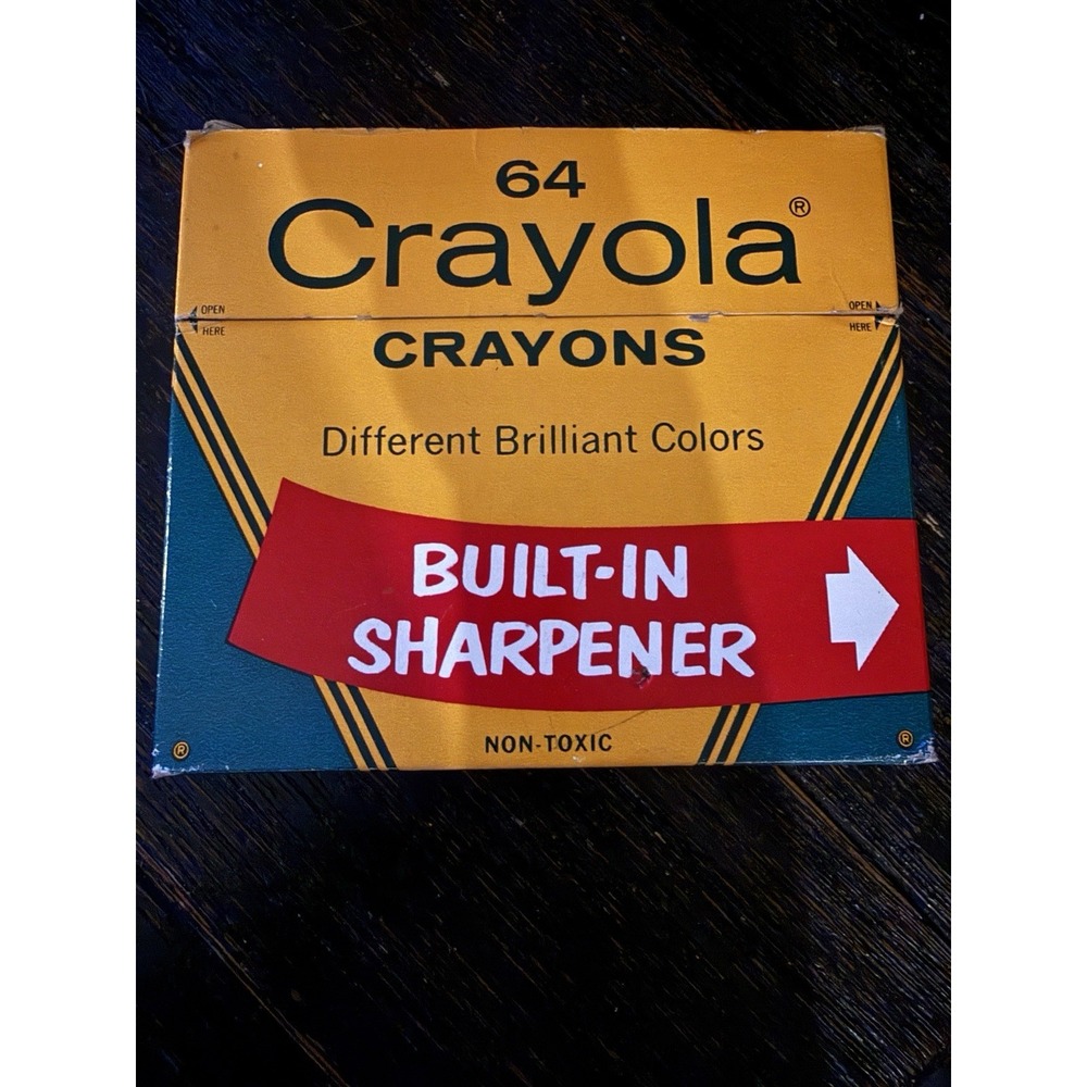 Vtg Crayola Crayons 64 Pack Binney & Smith NY 63/64 w/Retired Colors See Pics